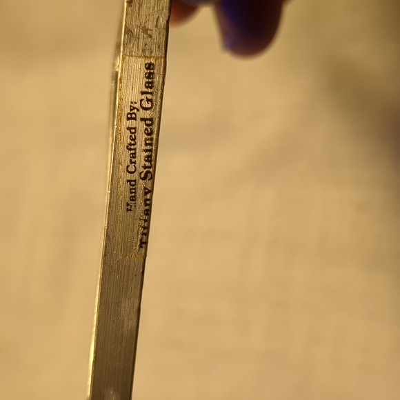 Tiffany Stained glass Portland, Ct. cobalt kite with tail suncatcher. 3 1/2" - Picture 3 of 3